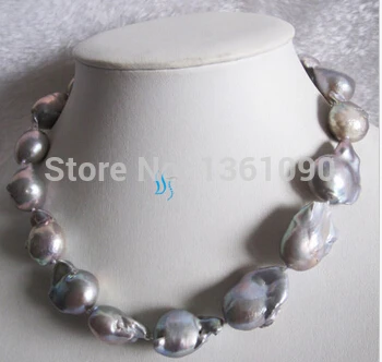 

000566 Silver Gray Nuclear Freshwater Pearl Necklace