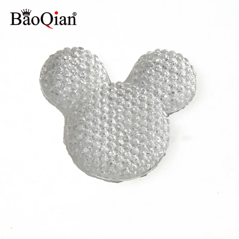 Transparent 10 шт./лот смешанные bling Микки Смолы Скрапбукинг Ремесло для DIY Flatback кабошон украшения дома предметы для скрапбукинга 30x33 мм - Цвет: Transparent