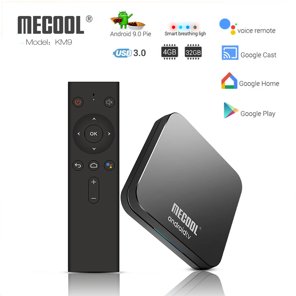 

KM9 ATV TV Box Android 9.0 Amlogic S905X2 Quad core 4GB 32GB 2.4G/5G Wifi 4K GooglePlay set top box