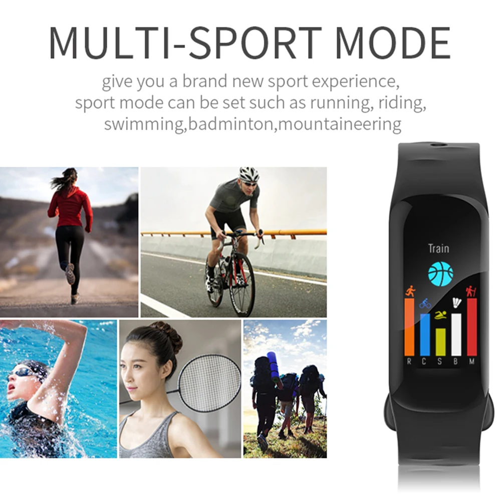 Smart Fitness Bracelet H29 Heart Rate Blood Pressure Monitor IP67 Waterproof Sport Activity Tracker Wristband 1.14