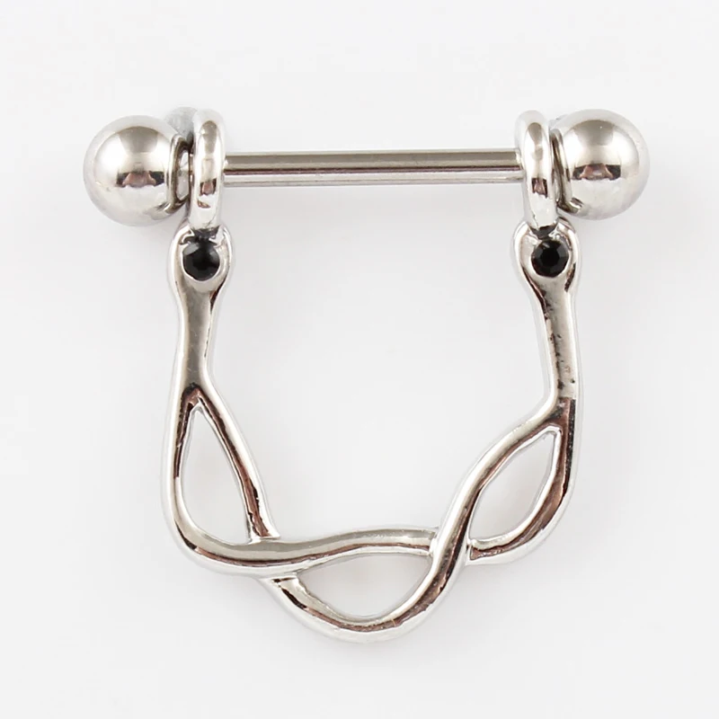 Body jewelry women nipple rings snake 14G 16mm stainless steel zinc