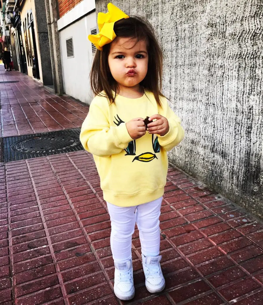 

Emmababy Cartoon 2017 Baby Girls T-Shirts Cotton Baby Gilrs Clothes Long Sleeve Warm Outwear Spring/Autumn Fits 1-5T