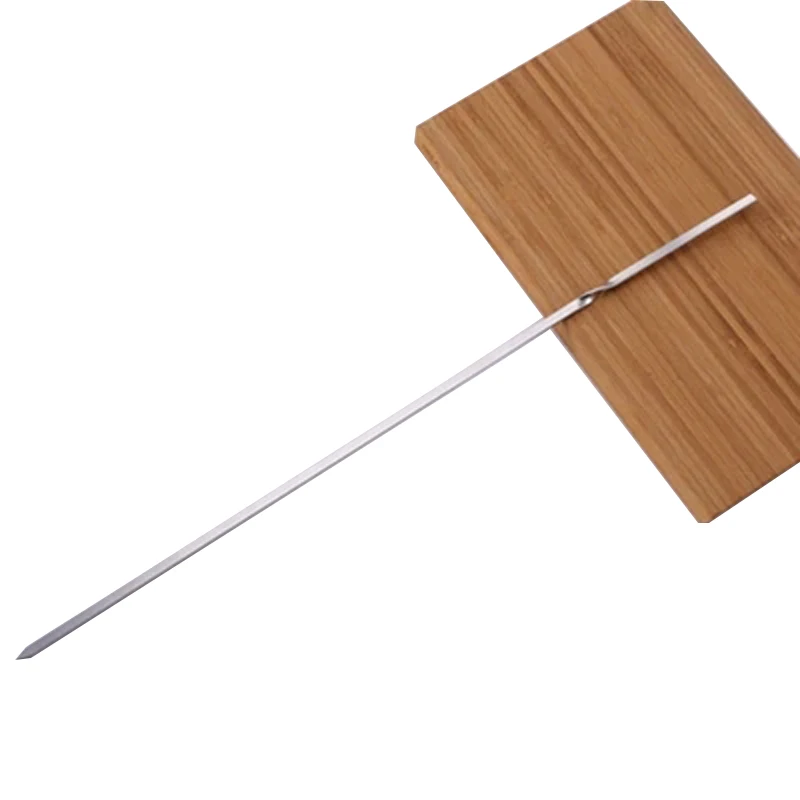 10pcs 15.7'' BBQ Flat Skewers Stainless Steel Barbeque Skewers Portable Shish Kabob Sticks Brbecue Grill Churrasco Sticker