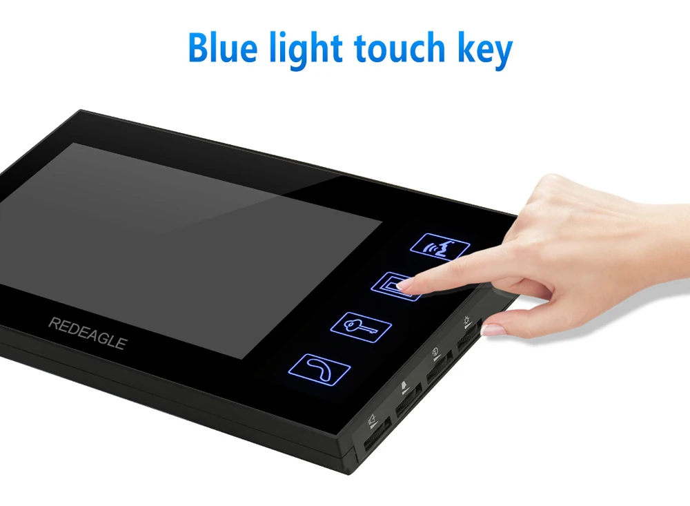 Распознавания отпечатков пальцев телефон видео домофон Система контроля доступа с 7 дюймов Touch ключ ЖК-дисплей пароль Unlcok Камера