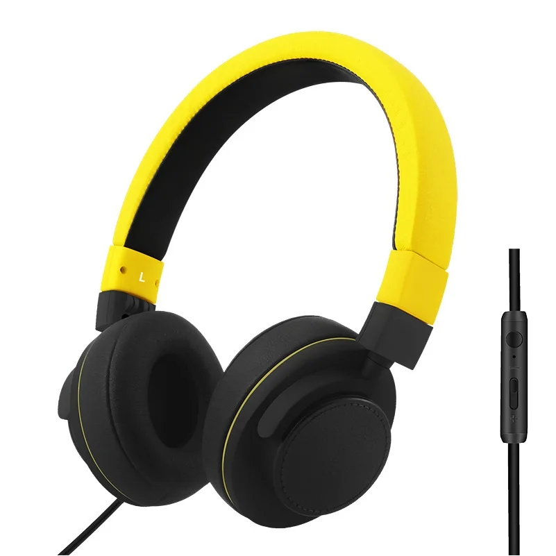 GORSUN GS788 HiFi Adjustable Headset Earphone 3 5mm Wired Foldable Headphone with Microphone Volume Control for CellphonePC