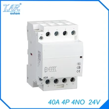 Din rail household AC contactor 40A 4P 4NO 24V Household contact module Din Rail Modular contactor Din rail household AC contactor 40A 4P 4NO 24V Household contact module Din Rail Modular contactor