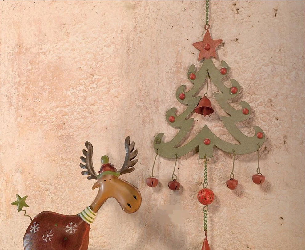 Рождество сосна оленей Рождество украшения милый подарок на год украшения дома настенный дерево набор из 2