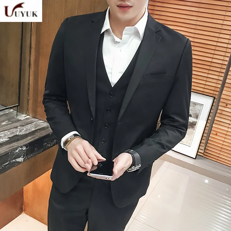 

2017 Spring men chinese formal wear Suit slim fit Jacket Self-cultivation Groomsman Groom Marry Full Dress Loose Coat mens