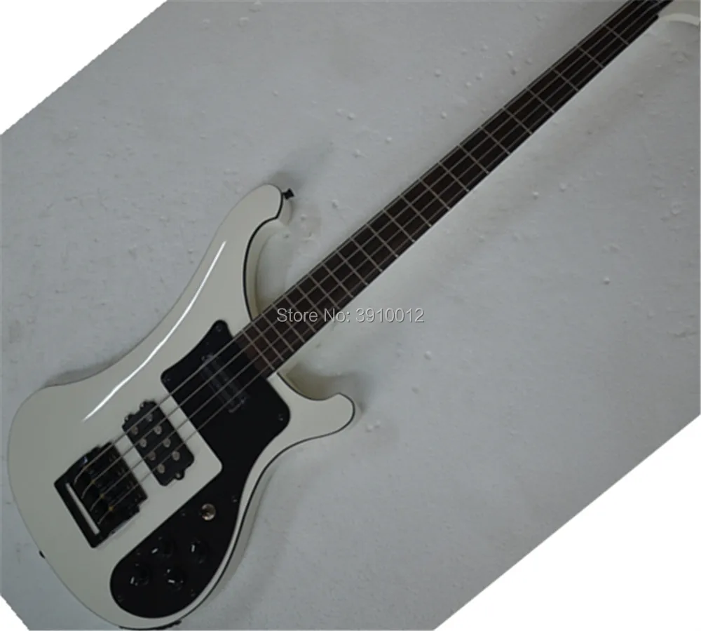 

Factory custom Bass Guitar White Black Hardware 4-string Electric Bass Guitar rosewood fretboard
