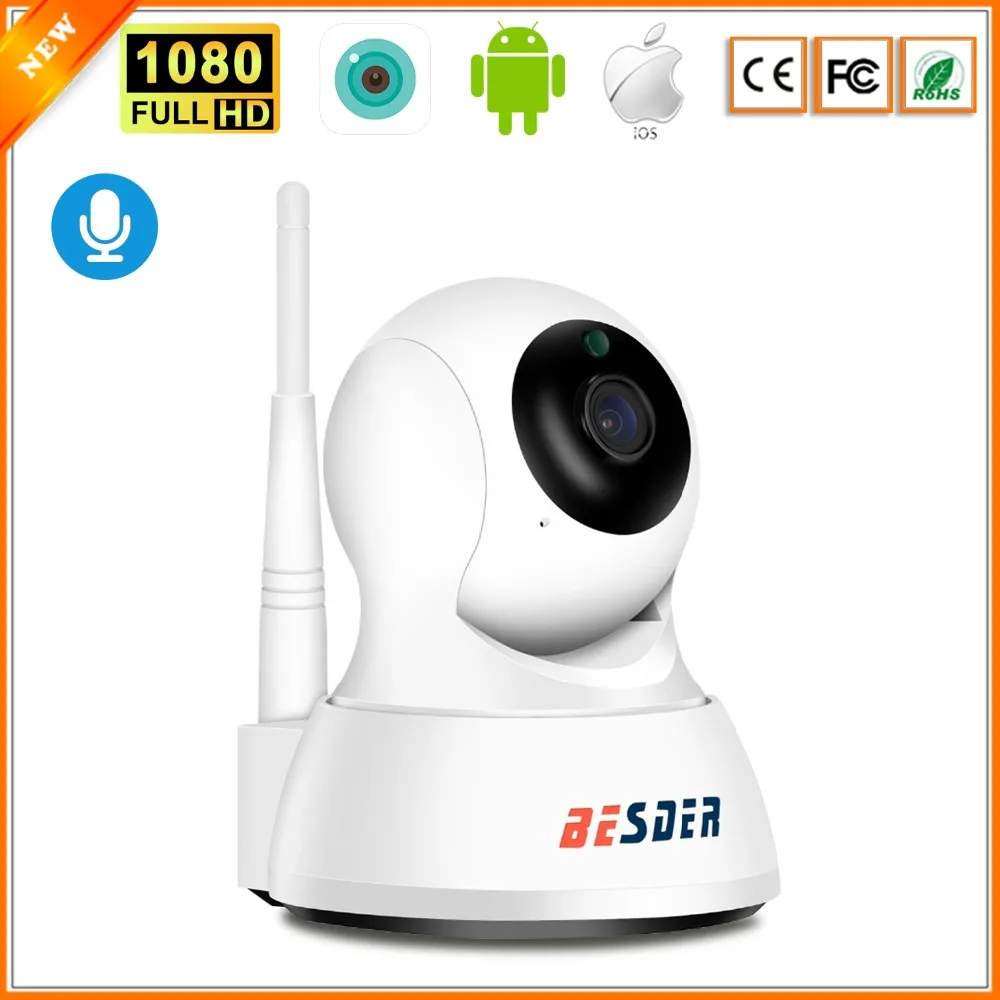 

BESDER Home Smart Security IP Camera Wi-Fi 1080P P2P Two Way Audio Baby monitor Motion Alert Mini Pan Tilt CCTV Video IP Camera