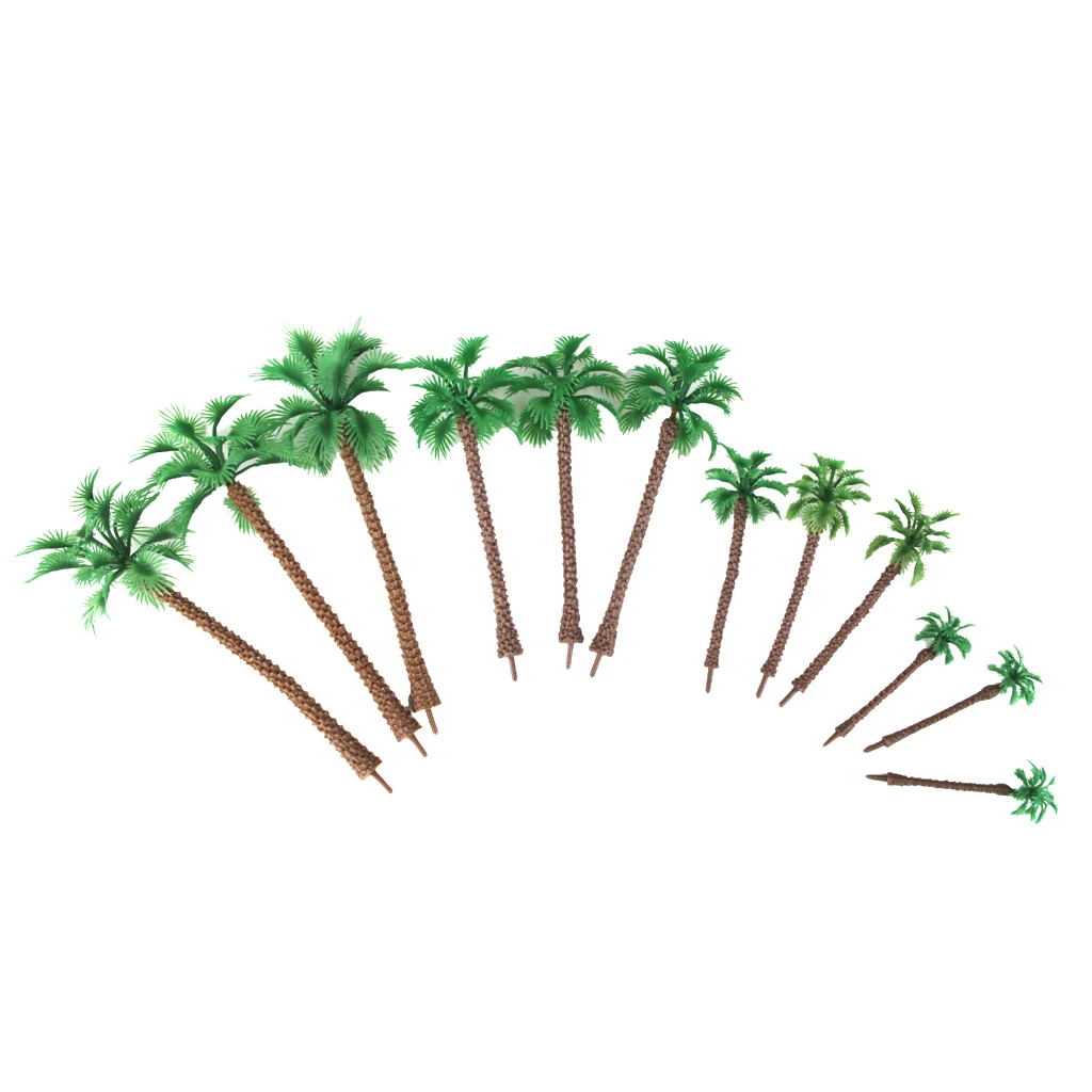 12PCS Model Rain Forest Coco Palm Tree Train Diorama Layout HO OO N Scale