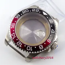 43 мм parnis красный черный ободок сапфировое стекло fit 8205 8215 821A 2836 move Мужские t чехол для часов