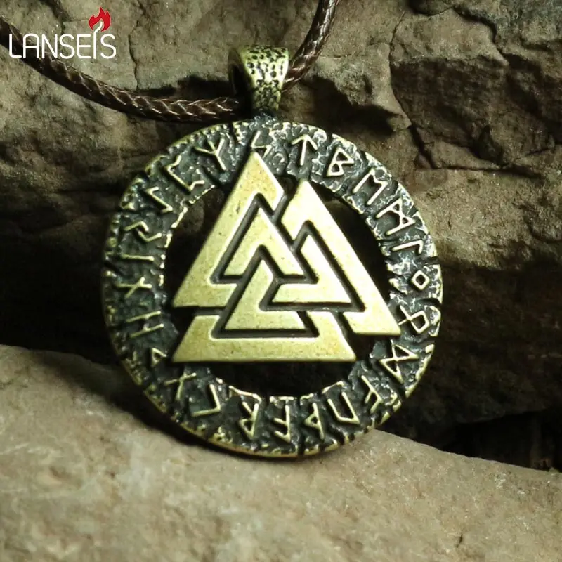 Lanseish10pc славянский Ретро нордийский Valknut языческий амулет кулон мужское ювелирное ожерелье скандинавские