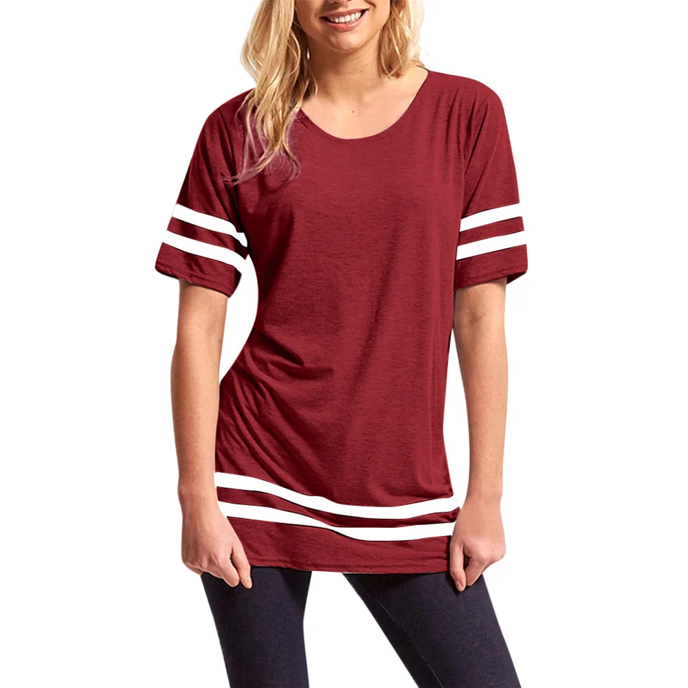 Download 2019 Summer Women Cotton T Shirt Striped Ladies T shirts ...
