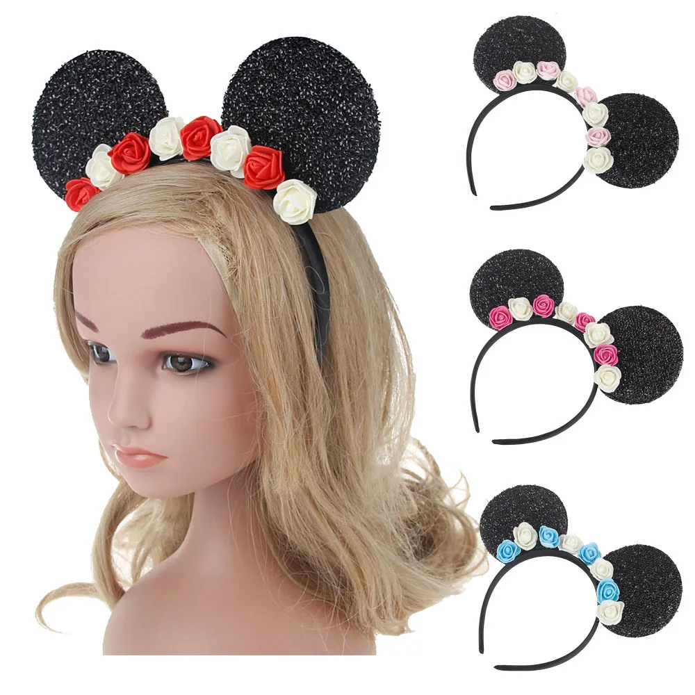

Kids'Black Min Mouse Ears Headbands Handmade Hair Hairbands Hair Hoop Cute Girls' Photography Props Hair Accessories