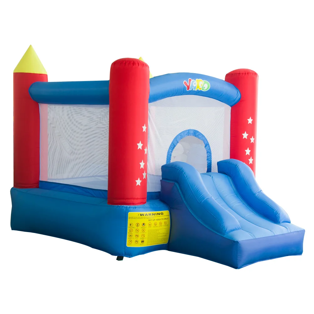 YARD Residebtial Inflatable Castle House Trampoline Jumping With Slide Blower For Kids Inflatable Games Bouncer Outdoors