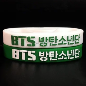 

50pcs bangtan boys Wristband Silicone Bracelets free shipping by ePacket A