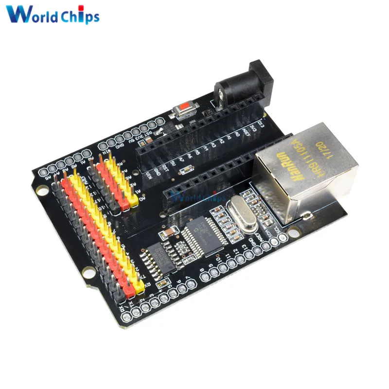 Плата расширения модуля ENC28J60 Ethernet V2.0 2 0 CH340G NANO V3.0 MEGA для Duemilanove Leonardo Arduino UNO R3