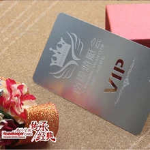 Металлический цвет, металлические визитки, 100 шт в партии роскошный Металл Бизнес ВИП-карта карты, двухсторонняя № 3054