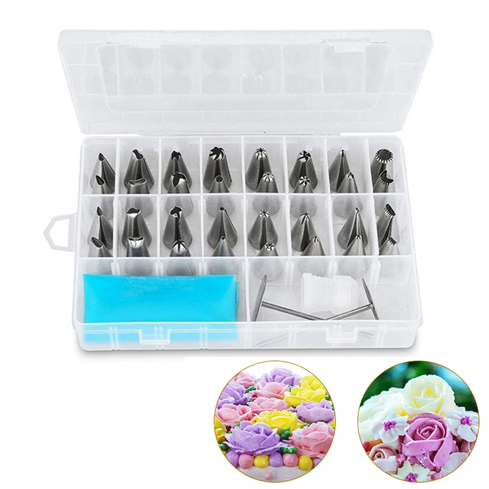 

38pcs/set Russian Piping Pastry Bag Stainless Steel Nozzle Set Icing Piping Tubes Bakeware Cake Dessert Decorators