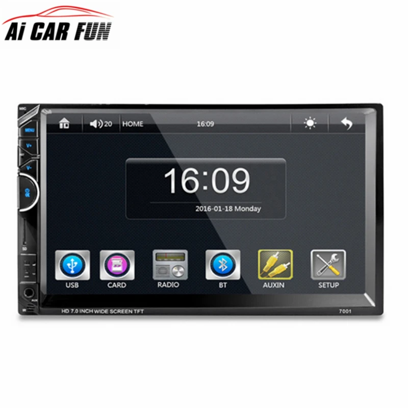 

7 Inches Auto 2 Din Car MP5 Player 7001 Support Bluetooth Hands-free Calls With SD/MMC Card Slot Remote Control Without Camera