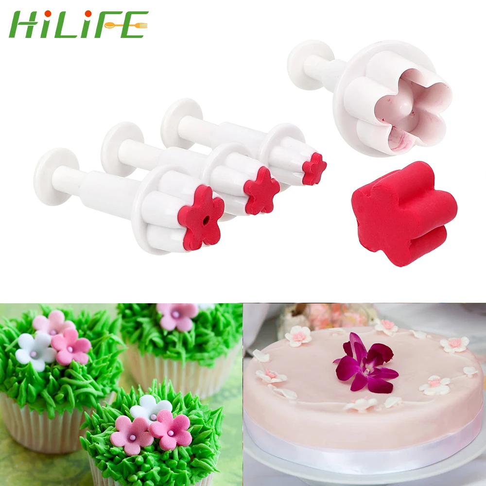 

HILILFE Cutters Flower Sets Cake Decorations Cake Mold Bakeware DIY 4Pcs/set Kitchen Accessories