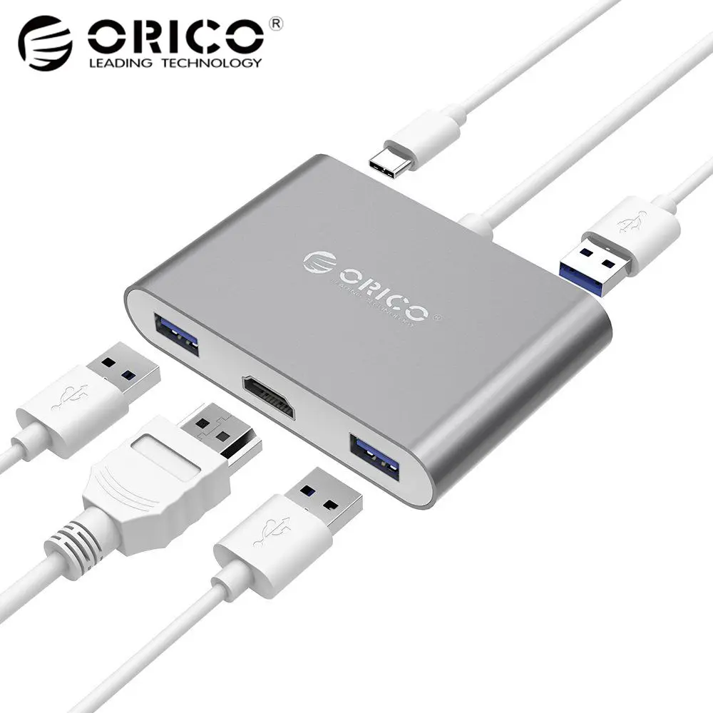 

ORICO Aluminum HUB Type-C to Type-A / Type-C / HDMI Converter Support PD Multi Function Laptop Station for MACbook PC