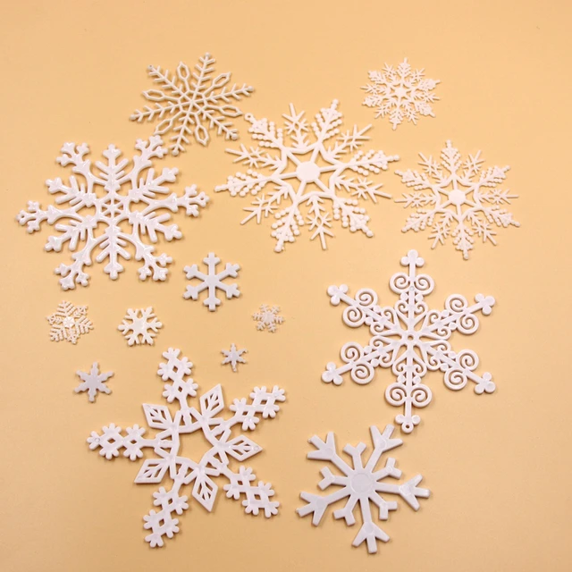 12pcs Plastic Snowflakes Fake Snow Flake Artificial Snow DIY Handmade Crafts  Christmas Trees Ornaments Decorations for Home - AliExpress