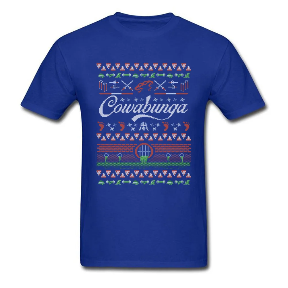cowabunga christmas 1 9586 100% Cotton Men Short Sleeve Tops Shirts Casual Mother Day T-shirts Group Tee-Shirts Fitted O-Neck cowabunga christmas 1 9586 blue