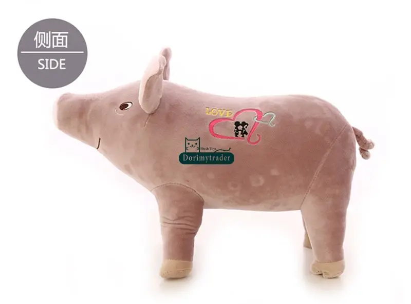 Dorimytrader New Cute 70cm Big Emulational Animal Pig Plush Toy 28inches Stuffed Soft Cartoon Pigs Doll Pillow Baby Present DY61601 (13)