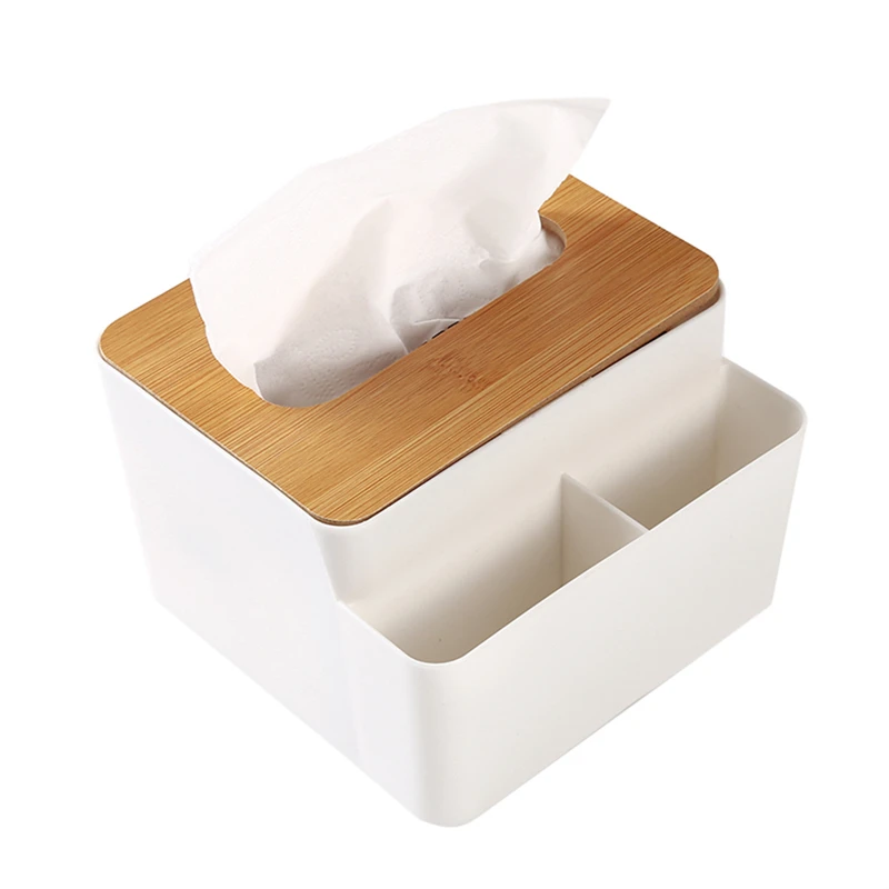 Креативная многофункциональная бамбуковая деревянная коробка для салфеток настольная коробка для хранения мелочей Бытовая офисная коробка-органайзер для салфеток