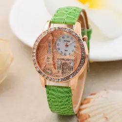 Mujer Damski Баян коль Saati Relojes Para цвет ремешок цифровой циферблат, кожаный ремешок Аналоговый для женщин повседневные часы Relogio Feminino