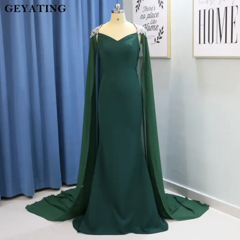 Emerald green cape dress Clearance