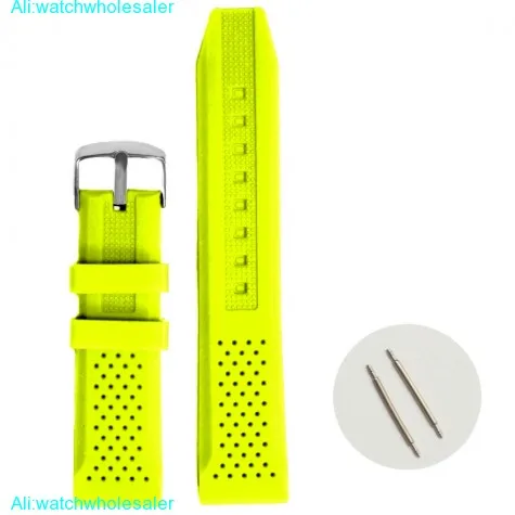 20mm Neon Yellow Silicone Jelly Rubber Ladies Men Watch Band Straps WB1051K20JB