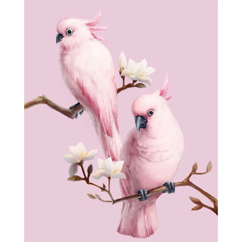 5D DIY Diamond Mosaic Painting Cross Stitch Parrot On Branch Home Decor Picture Of Rhinestone Full Square Round Drill | Дом и сад