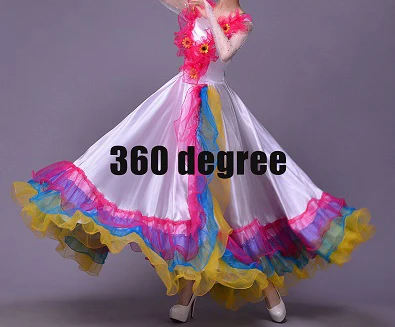 Испанское фламенко, танцевальные платья, женская сценическая одежда, женская одежда для танцоров, женские бальные платья для латинских танцев, платье для взрослых DNV11575 - Цвет: White360