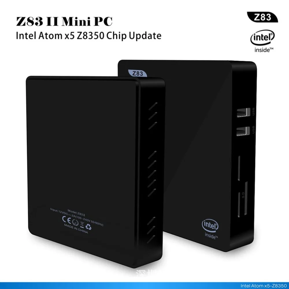 Z83II Mini PC Windows 10 Intel Atom X5-Z8350 4 ядра 2,4 г 5,8 Г Wi-Fi настольных компьютеров миникомпьютер мини медиа плейер