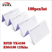 100 шт 5YOA гарантия качества EM ID CARD 4100/4102 reaction ID card 125KHZ RFID карта подходит для контроля доступа посещаемость времени