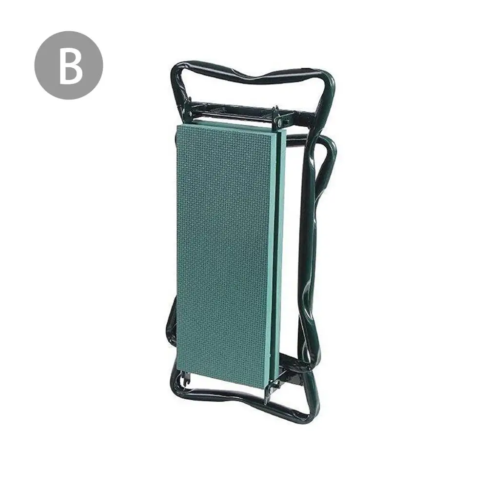 Portable Garden Kneeler With Handles Folding Stainless Steel Garden Stool Chair With EVA Kneeling Pad Gardening Tool Supply