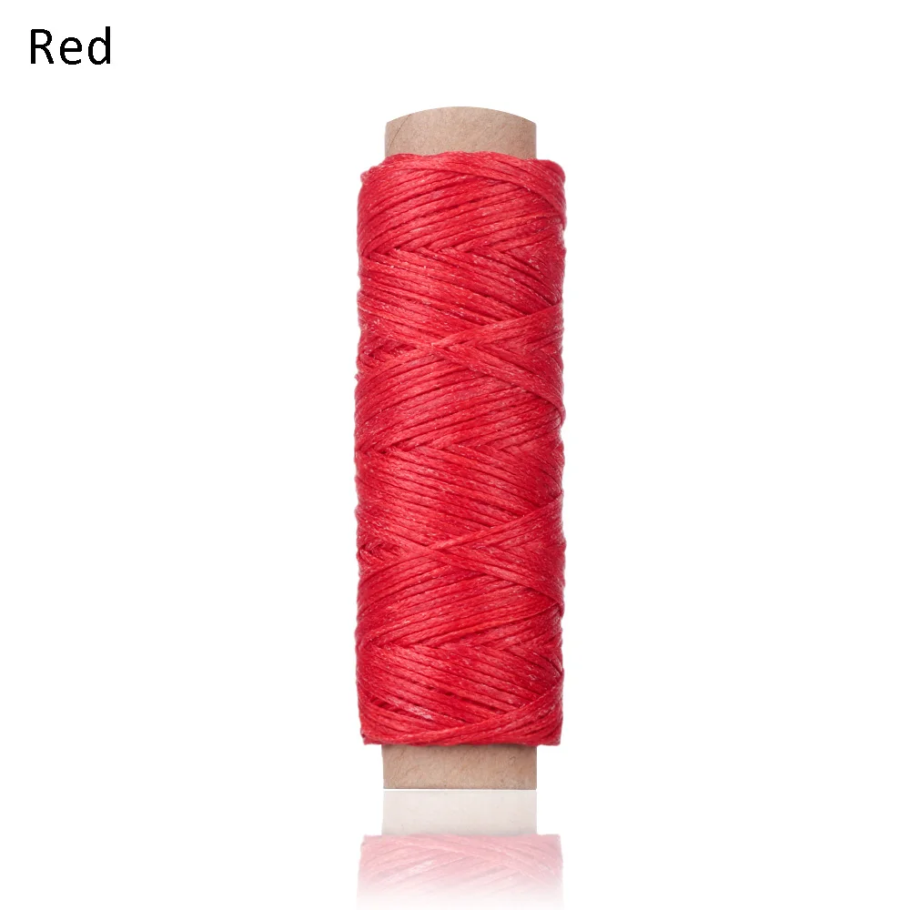 30m/Roll 1mm Durable Waxed Thread Cotton Cord String Strap Hand Stitching Thread For Leather Material Handcraft Tool - Цвет: Красный