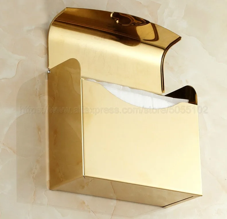 Bathroom Brass Toilet Paper Roll Holder Toilet Tissue box Brass Gold Color Paper Towel Rack zba299