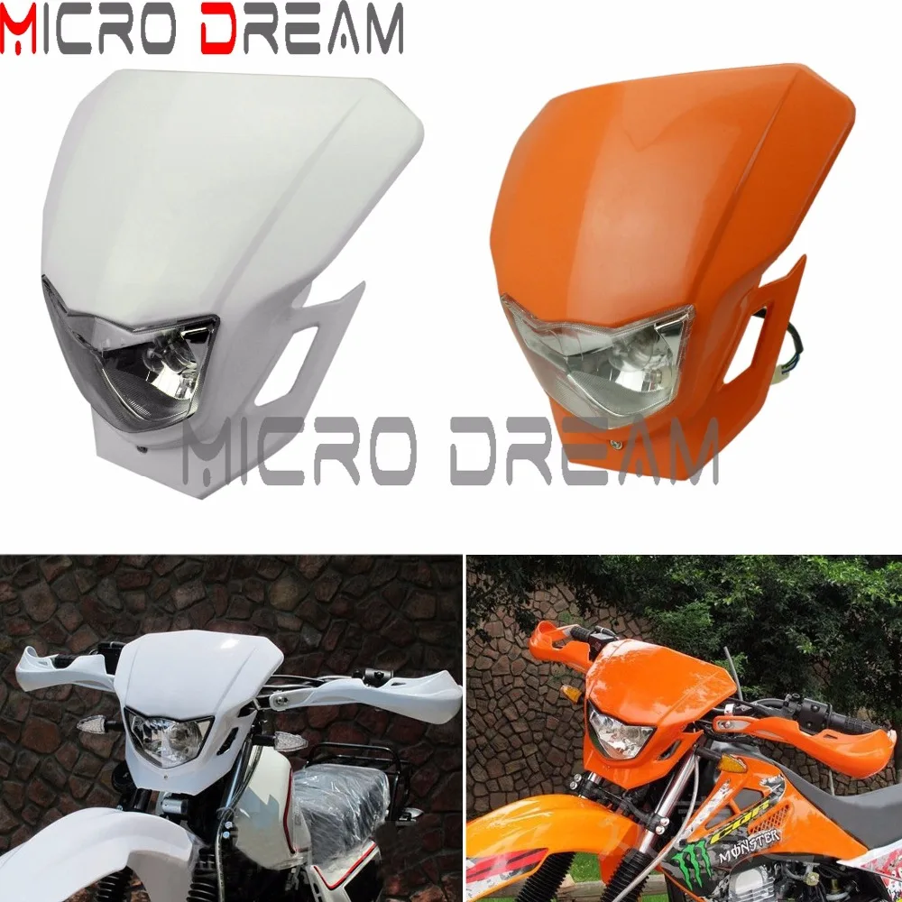 

Headlights Fairing Bulbs Orange White Motorcycles Head Light Universal For KTM Honda Yamaha EXC125 CRF250 WR450F Dirtbike E