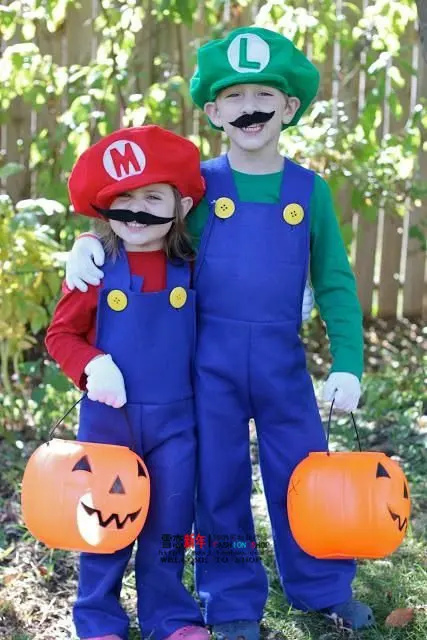 ホットキッズ スーパーマリオブラザーズコスプレ衣装セット子供ハロウィン パーティー マリオルイージ衣装子供の ため の クリスマス新年パーティー衣装 Party Fair Costumes Costume Lacecostume For Four People Aliexpress