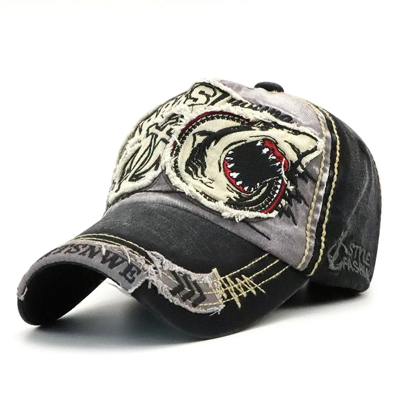 

JAMONT Unisex Baseball Cap Hat Men Cotton Summer Baseball Hats Dad Hat Snapback Hip Hop Cap Shark Embroidery Trucker Trucker C