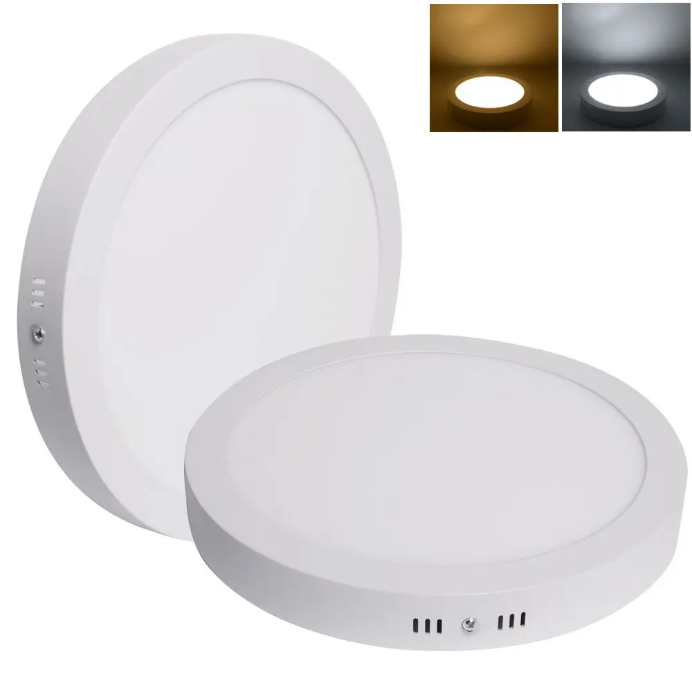 

6W/12W/18W/24W Round LED Surface Mounted Ceiling Panel Light Downlight Office Lamp for bathroom AC85-265V lampada led lamp