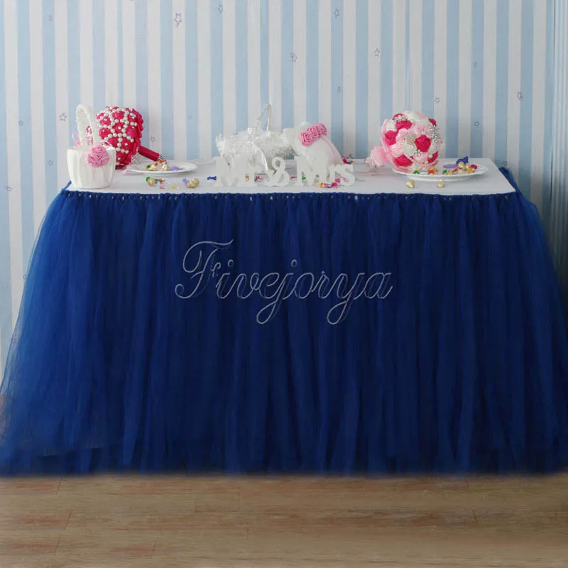 Темно-синяя фатиновая юбка-пачка для свадебного украшения, фатиновая юбка-пачка, домашние текстильные вечерние свадебные сувениры для детей