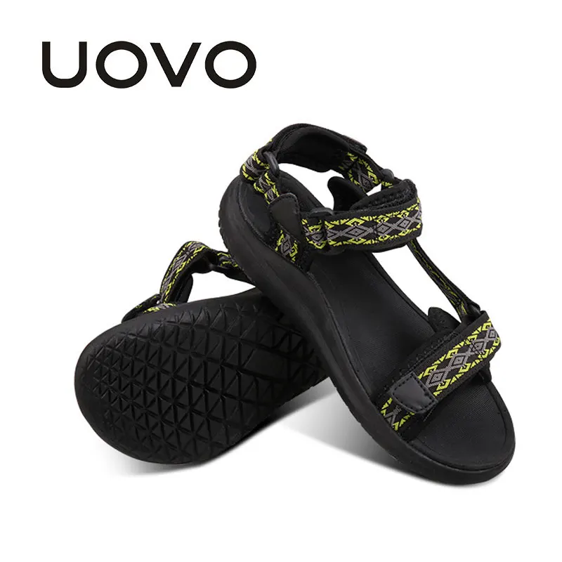 Размеры 28-37; летняя пляжная обувь для девочек и мальчиков; бренд uovo; Простые Дизайнерские детские сандалии на плоской подошве; Разноцветные сандалии высокого качества