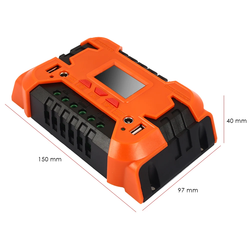 Vehemo 10A 20A PWM Солнечная энергия контроллер заряда солнечной батареи Регулятор солнечной панели для Интеллектуальный адаптер управления зарядным устройством