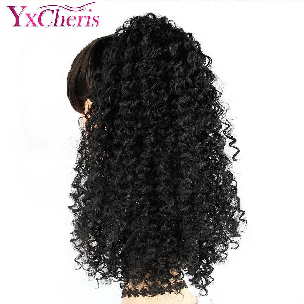 

Drawstring Puff Kinky Curly Ponytail Short Wrap Synthetic Hair Bun Afro Ponytail Extensions and Hair Pieces