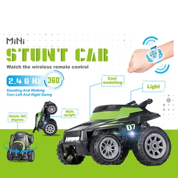 

Wireless RC SUV Car Toys Auto 2.4G Stunt Tumbling Stunt Dump Truck Afstandsbediening Electronic Watch Remote Control Car 7.2